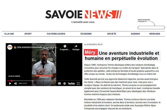 Visuel article et vidéo Thimon - SAVOIE NEWS