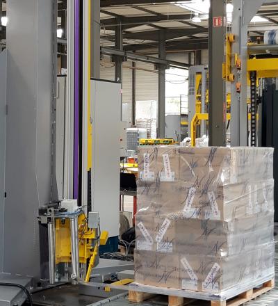 Chemical industry Thimon automated pallet wrapping